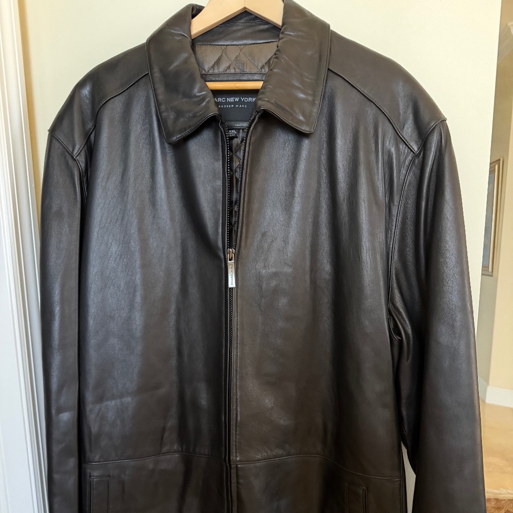 Marc New York Men's Jacket, New with tags, XXL, Black Leather, Full Zip